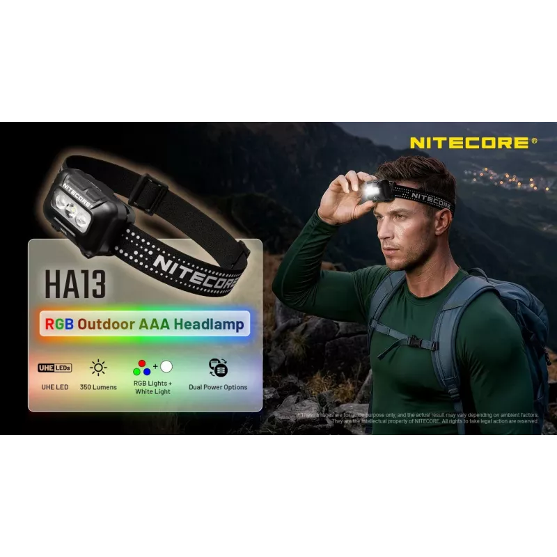 NITECORE HA13 (2026) RGB-hoofdlamp 350lm