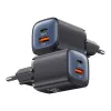 USAMS CC254 30W GaN USB-C/USB-A snellaadvoeding HC Series zwart