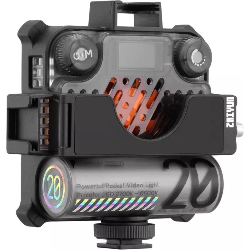 Zhiyun M20 Combo 20W bi-color LED-videolichtset met RGB, ministatief, diffuser, grid, barndoors