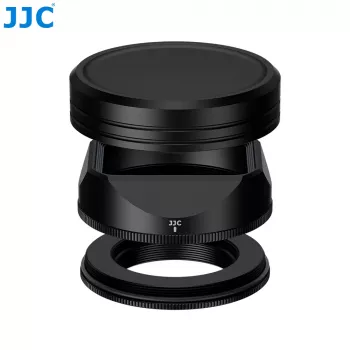 JJC LH-JXF23F28 zonnekap- en dekselset voor Fujifilm XF 23mm/27mm F2.8 R WR - zwart
