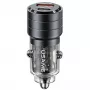 USAMS C36 95W snellader voor in de auto USB + USB-C zwart CC176CC01 (US-CC176)