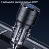 USAMS C36 95W snellader voor in de auto USB + USB-C zwart CC176CC01 (US-CC176)