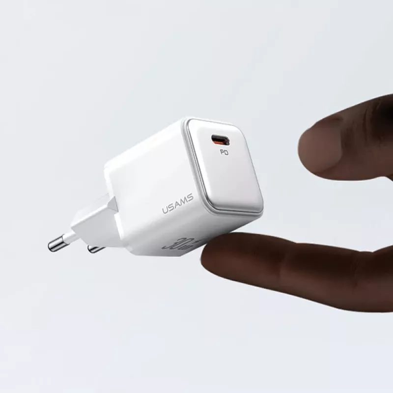 USAMS X-ron Series 30W USB-C PD3.0 wandoplader, wit (EU-stekker) - US-CC186