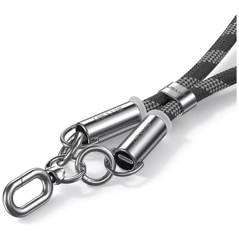 USAMS SJ746 30W USB-C naar Lightning kabel met telefoonlanyard, 1,2 m, paars