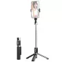 USAMS ZB324 mini draadloos selfiestick-statief met Bluetooth-afstandsbediening - zwart