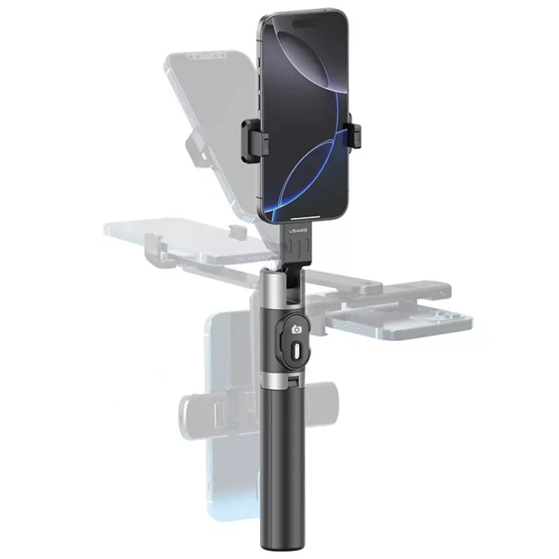 USAMS ZB324 mini draadloos selfiestick-statief met Bluetooth-afstandsbediening - zwart