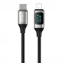USAMS U78 gevlochten USB-C naar Lightning-kabel met LED-indicator 1,2m 20W PD snelladen wit SJ545USB02