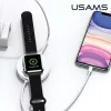 USAMS US-CC096 10W Qi draadloze oplader met Lightning-kabel - zwart