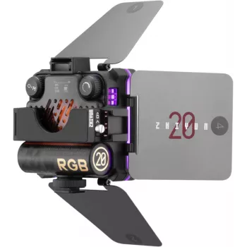 Zhiyun M20C COMBO RGB LED-vullicht met magneetbevestiging, 20W, 2700K-6500K, CRI≥95, OLED-display, Bluetooth-app-bediening, ministatief, diffusor, grid, opbergtas