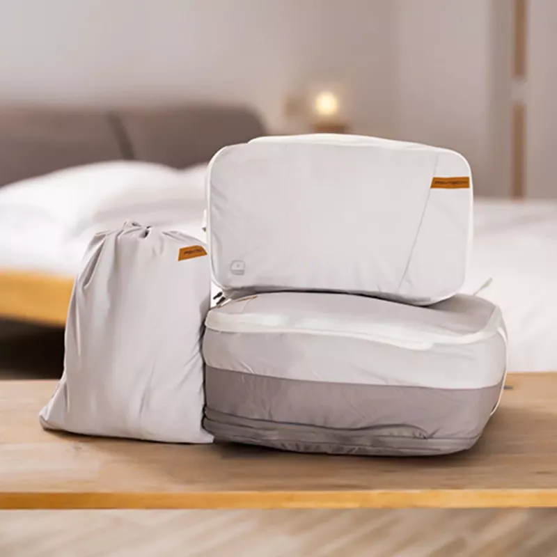 PGYTECH kledingopbergset - 4-delige reispackwürfel met schoenen- en waszak, grijs