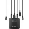 BOYA BY-DM20 dual-channel digitale stereo condensatormicrofoon met USB-C-, Lightning- en USB-A-aansluiting, omnidirectioneel, 25Hz-20kHz, voor iOS, Android, Windows, Mac