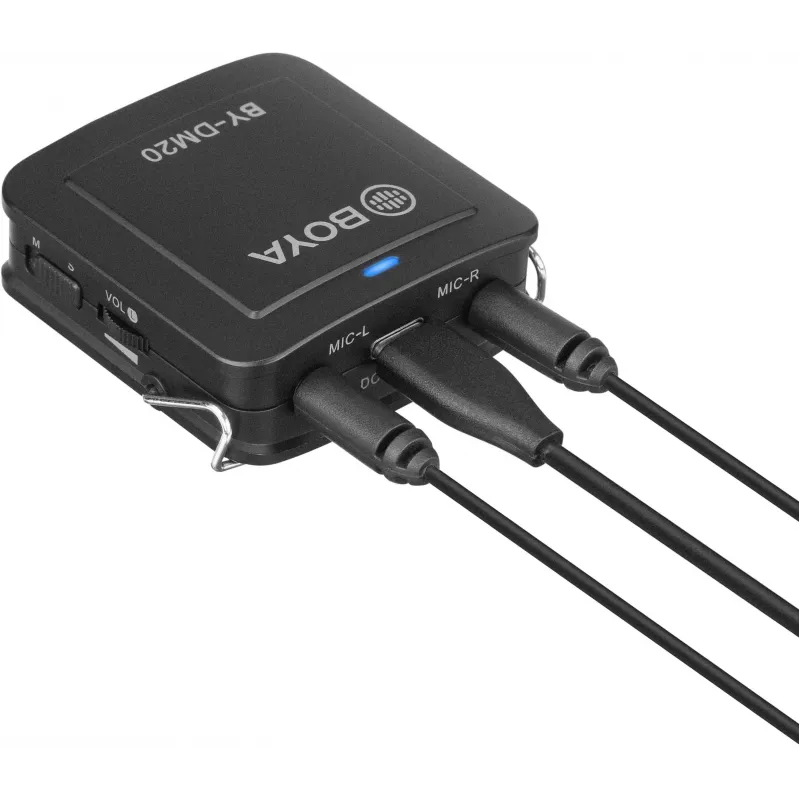 BOYA BY-DM20 dual-channel digitale stereo condensatormicrofoon met USB-C-, Lightning- en USB-A-aansluiting, omnidirectioneel, 25Hz-20kHz, voor iOS, Android, Windows, Mac