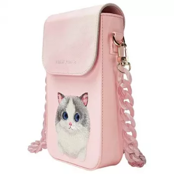 Nimmy Big Eyed Pet 2.0 katten telefoontasje - roze crossbodytas voor smartphones tot 6,7 inch