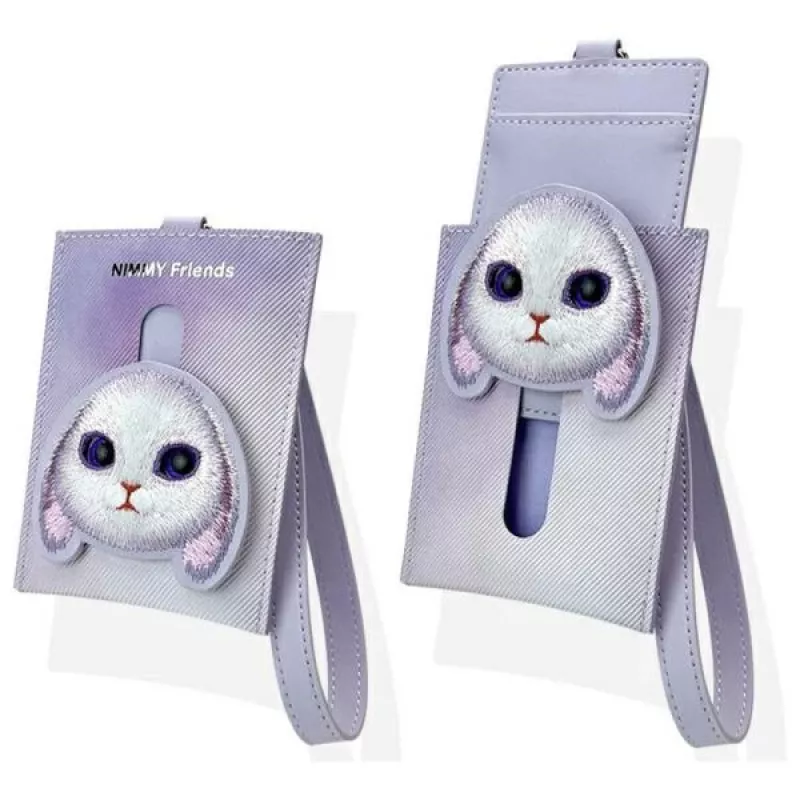 Nimmy Big Eyed Pet 2.0 Rabbit kaarthouder portemonnee, paars