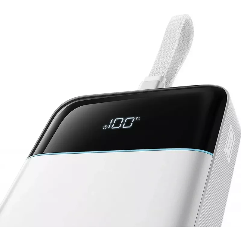 CUKTECH LPB252N 120W 25000mAh powerbank met geïntegreerde USB-C-kabel - wit