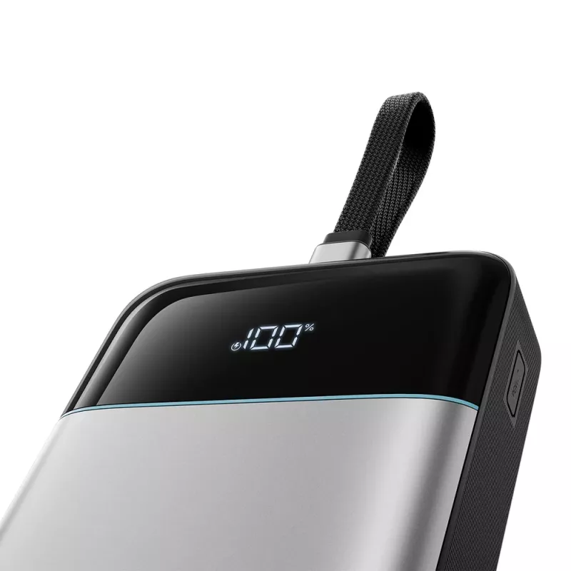 CUKTECH LPB252N 25000mAh 120W powerbank met geïntegreerde USB-C-kabel, grijs