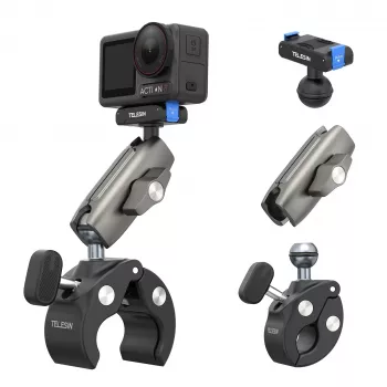 TELESIN Magic Arm Clamp Mount voor DJI Osmo Action 5 Pro/4/3, Osmo 360, GoPro, Insta360 – S3-HBM-14-TDJ