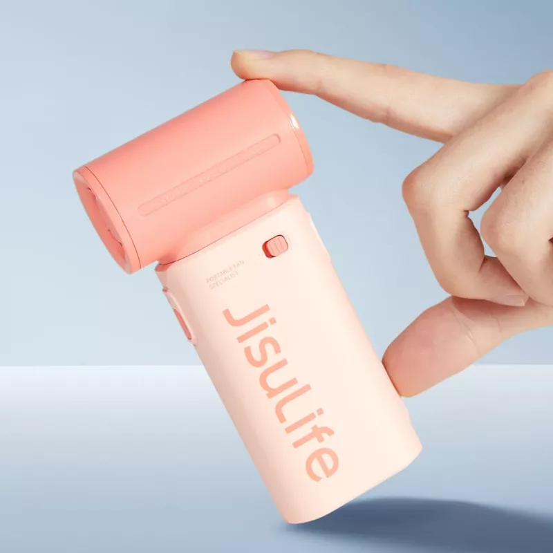 JISULIFE Life9 handventilator 3600mAh USB-C draagbare opvouwbare tafelventilator - roze