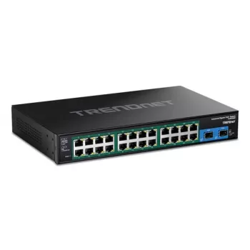 TRENDnet 26-poorts geharde industriële Gigabit PoE+ managed switch met 24x PoE+ en 2x SFP