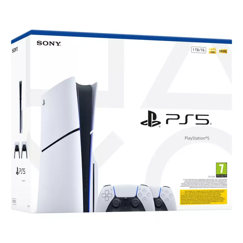 Sony PlayStation 5 Slim Disc Edition 1TB console - wit & zwart