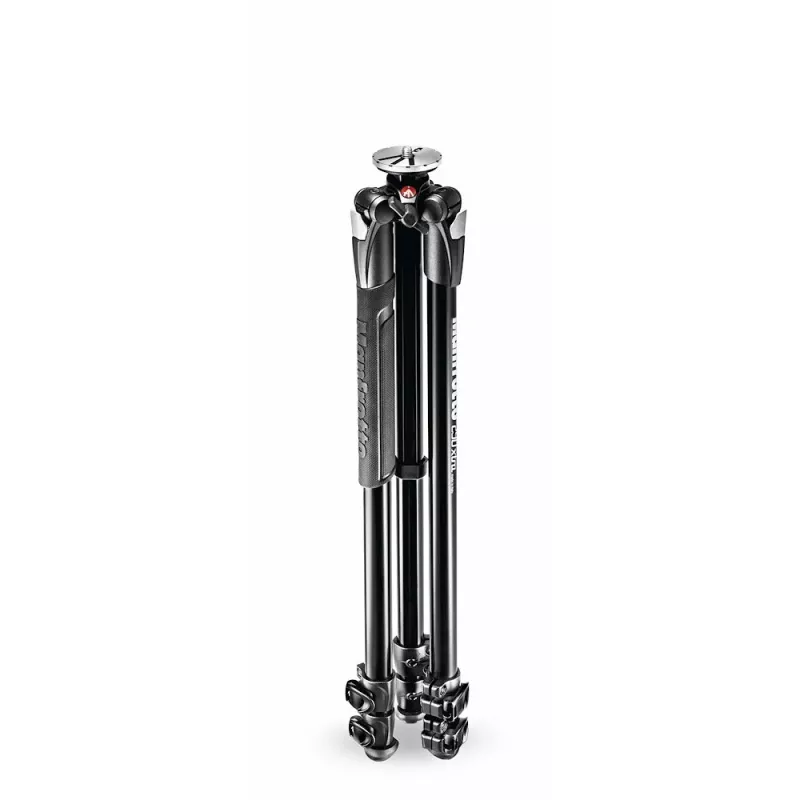 Manfrotto 290 Xtra aluminium statief met 3-traps uitschuifbare poten, 3-weg pan-kop niet inbegrepen, zwart, MT290XTA3