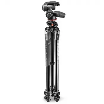 Manfrotto 290 Dual aluminium statief met 3-weg pan-kop, 3-voudig uitschuifbaar MK290DUA3-3W
