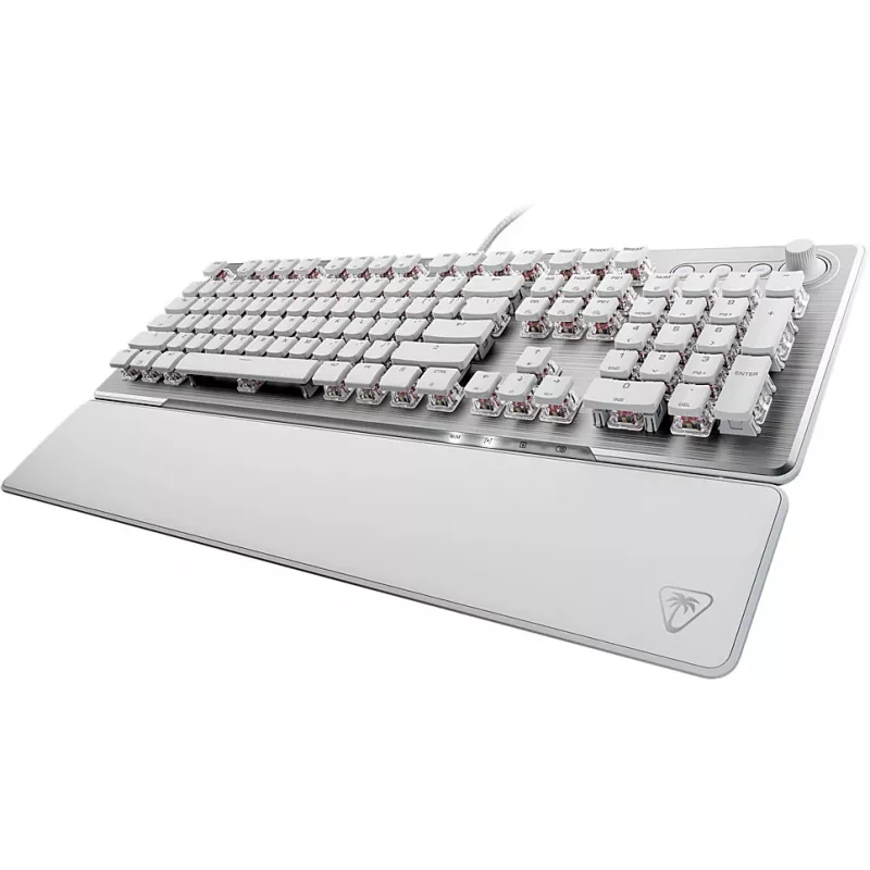 Turtle Beach Vulcan II mechanisch gaming-toetsenbord, arctisch wit, lineaire optische schakelaars, US-layout