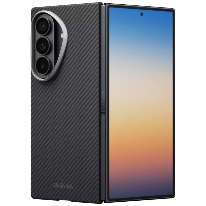 PITAKA Edge Case voor Samsung Galaxy Z Fold 8 Ultra – aramidevezel beschermhoes, zwart/grijs (Overture Black)