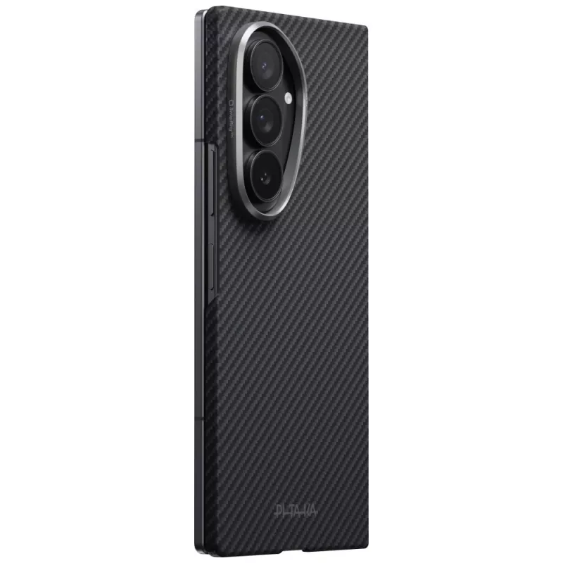 PITAKA Edge Case voor Samsung Galaxy Z Fold 8 Ultra – aramidevezel beschermhoes, zwart/grijs (Overture Black)