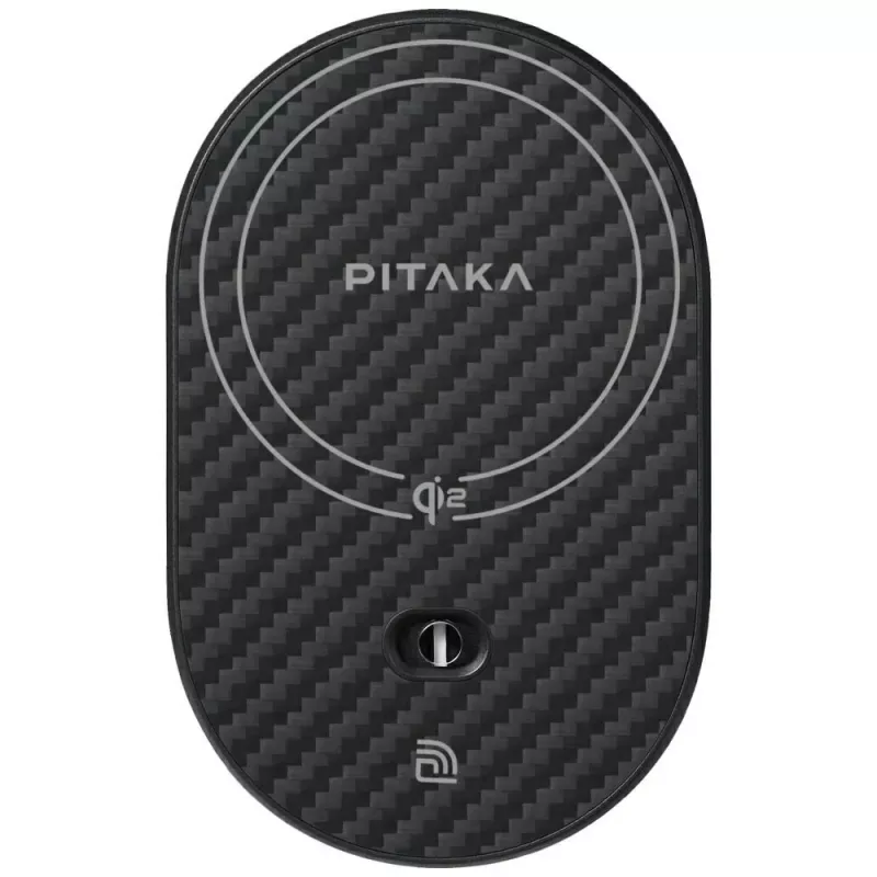 PITAKA MagEZ Pro 2 Qi2 15W NFC MagSafe autohouder draadloze oplader zwart-grijs