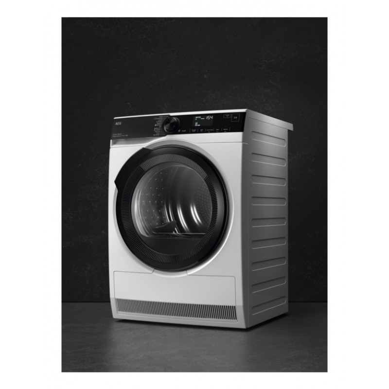 AEG TR9W75780 AbsoluteCare Plus WiFi warmtepompdroger, Serie 9000, 8kg, wit/zwart