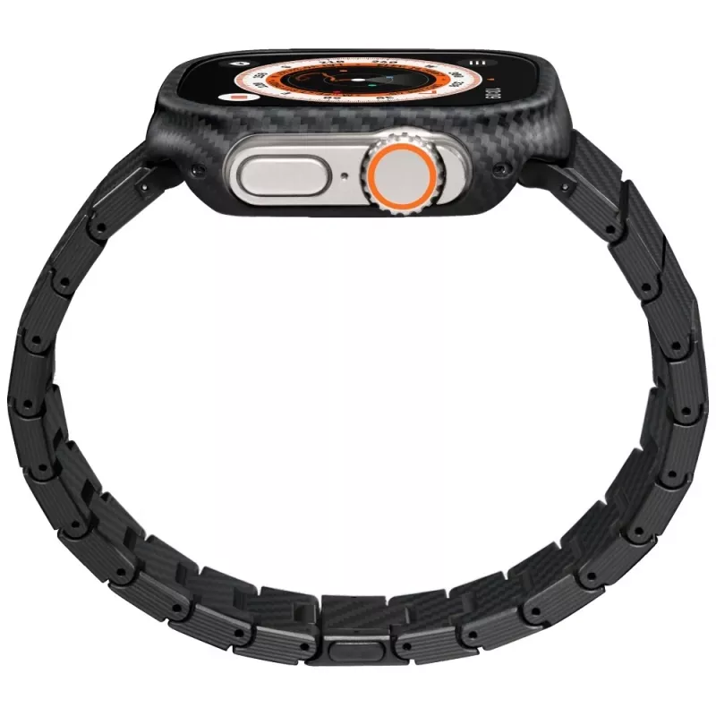 PITAKA Carbon Fiber Modern Watch Band voor Apple Watch 42/44/45/49mm zwart grijs