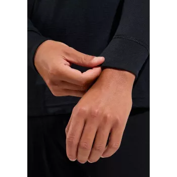Odlo Merino 200 BL Top coltrui LS halve rits - zwart - XL