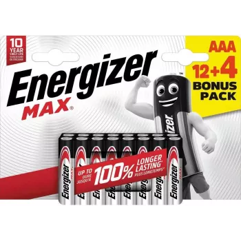 Energizer Max Micro AAA alkaline-batterijen 1,5 V, 16-pack (E303341000)
