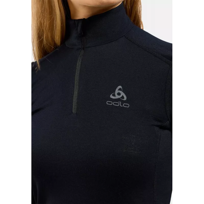 ODLO dames Merino 200 thermoshirt - zwart, XS