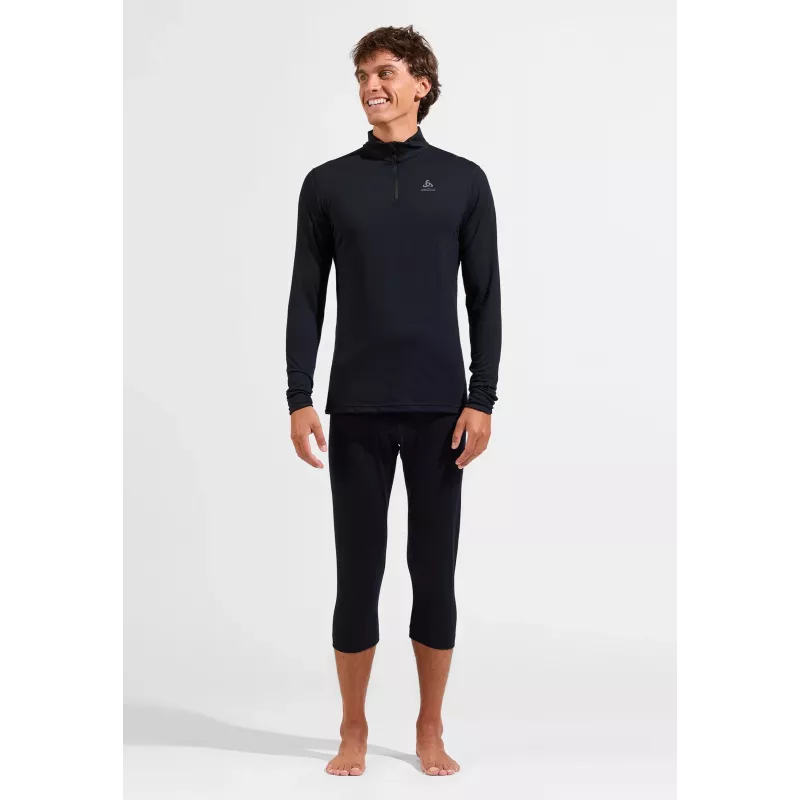 ODLO Merino 200 BL Top Turtle Neck LS Half Zip thermokleding - zwart - maat S
