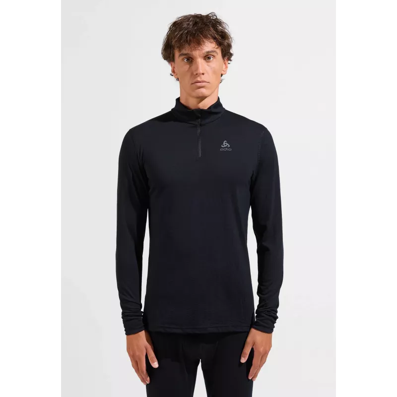 ODLO Merino 200 BL Top Turtle Neck LS Half Zip heren thermokleding - zwart - XXL
