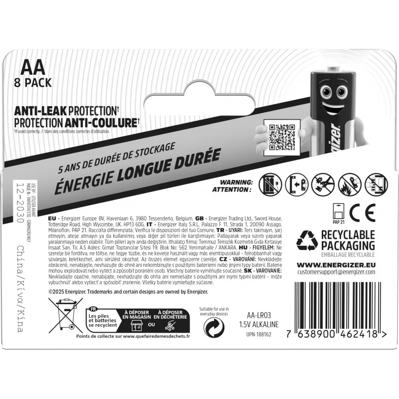 Energizer Everyday alkalinebatterijen AA/LR6 (DHP8)
