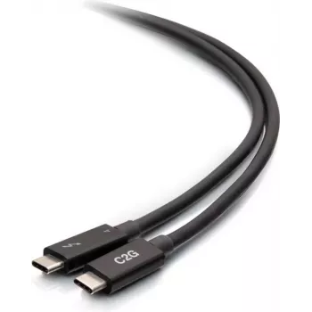 C2G 2,5 voet Thunderbolt 4 USB-C kabel - 40Gbps, 100W PD, 8K, zwart