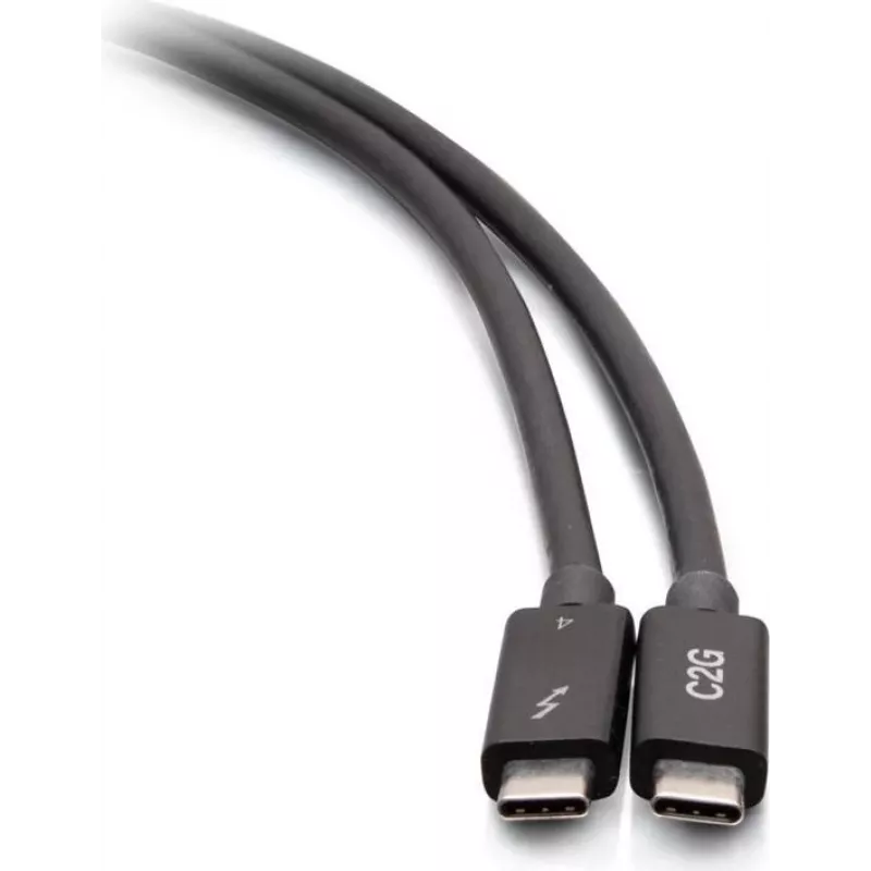 C2G 2,5 voet Thunderbolt 4 USB-C kabel - 40Gbps, 100W PD, 8K, zwart
