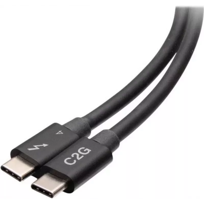 C2G 2,5 voet Thunderbolt 4 USB-C kabel - 40Gbps, 100W PD, 8K, zwart