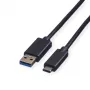 ROLINE USB 3.2 Gen 1 kabel A naar C, 1 m, zwart