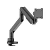 ROLINE Heavy-Duty LCD-arm tafelhouder voor één monitor tot 43 inch met gasveer-hoogteverstelling, klem & grommet, VESA 75x75/100x100, zwart