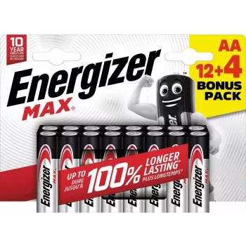 Energizer Max 316920 AA mignon alkaline batterij, 1,5 V, 16-pack