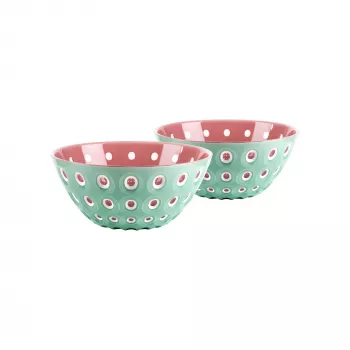 Guzzini Le Murrine 2-delige schalenset 12 cm Matcha-groen/Wit/Mauve