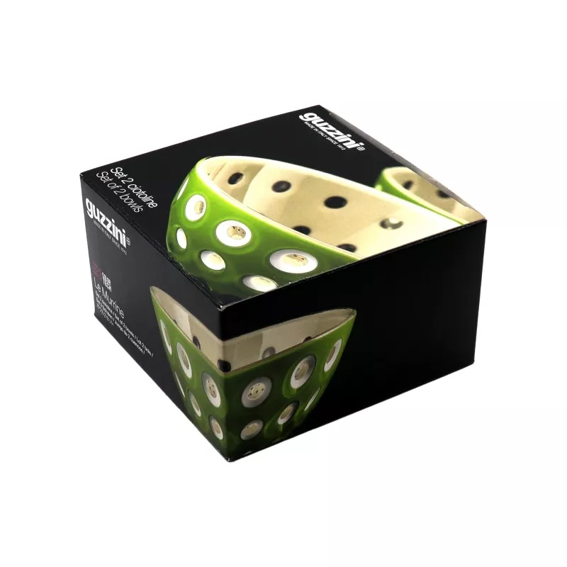 Guzzini Le Murrine 2-delige schalenset 12 cm Matcha-groen/Wit/Mauve