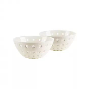 Guzzini Le Murrine 2-delige schalenset 12 cm Parelmoer/Wit/Parelmoer