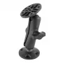 RAM Mounts B-Size dubbele kogelarm met twee ronde basissen montageset