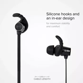 SBS TEEARBT501K draadloze Bluetooth in-ear-koptelefoon met microfoon, zwart
