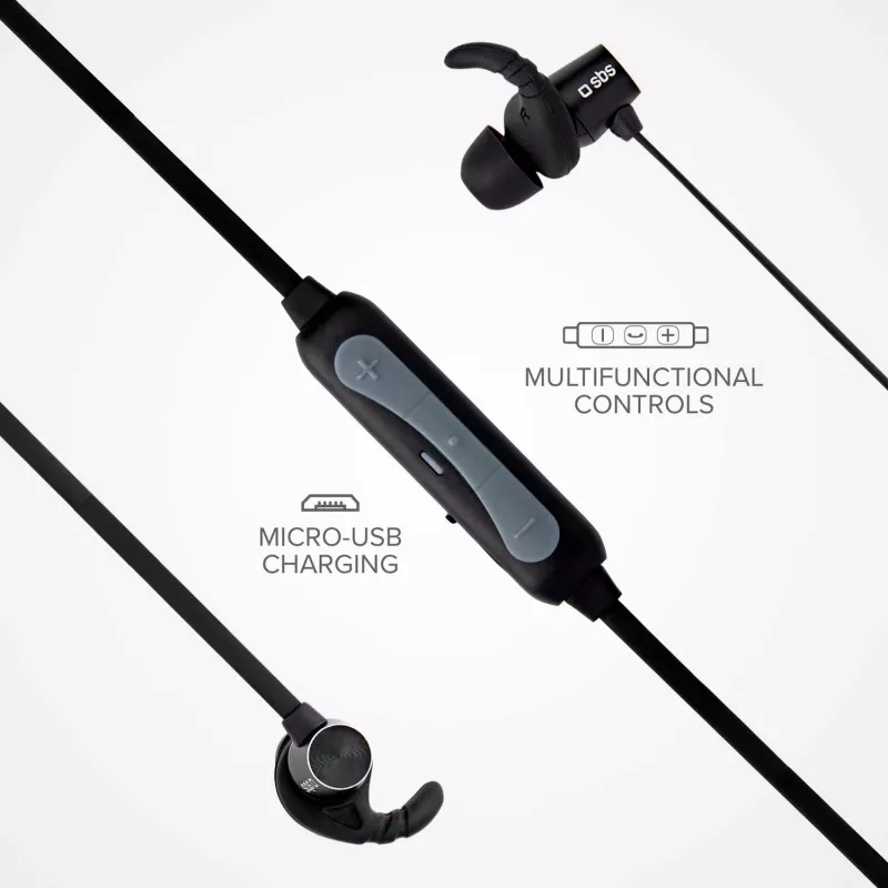 SBS TEEARBT501K draadloze Bluetooth in-ear-koptelefoon met microfoon, zwart